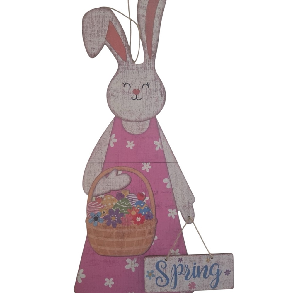 Spring Step Pink Bunny Wall Art